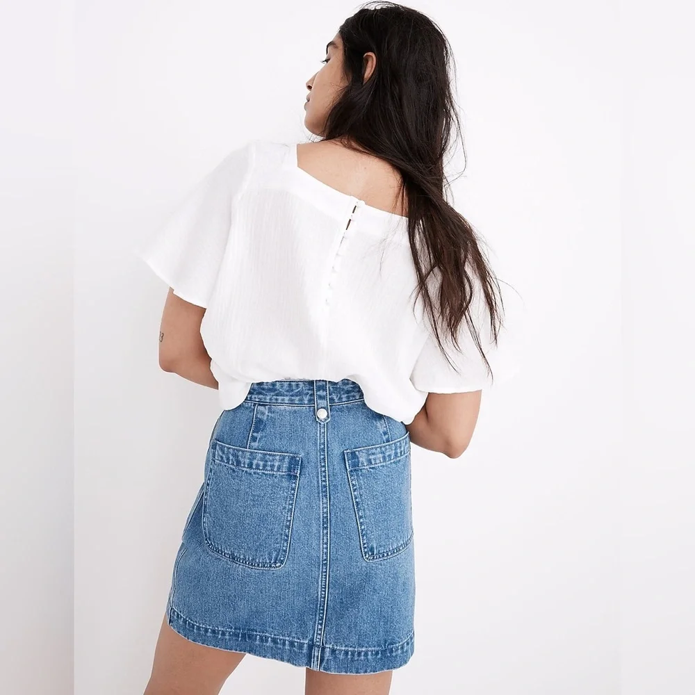 Madewell Denim Pleated Mini Skirt in Upton Wash Size 33 EUC - Picture 3 of 11